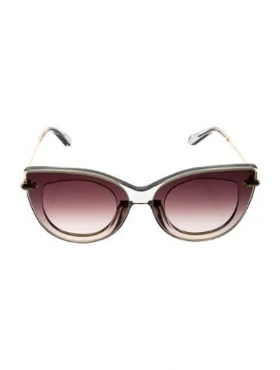 Pre-owned Krewe Cat-eye Tinted Sunglasses In Gold