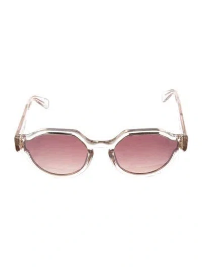 Pre-owned Krewe Cat-eye Tinted Sunglasses In Gold