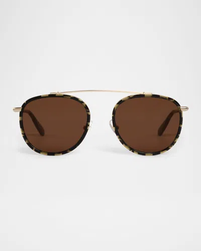 Krewe Chartres Acetate & Stainless Steel Aviator Sunglasses