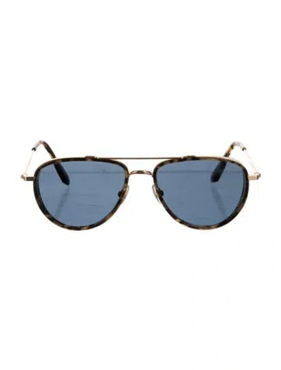 Pre-owned Krewe Coleman Aviator Sunglasses In Brown