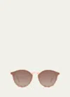 Krewe Collins Nylon Acetate Round Sunglasses In Plaid