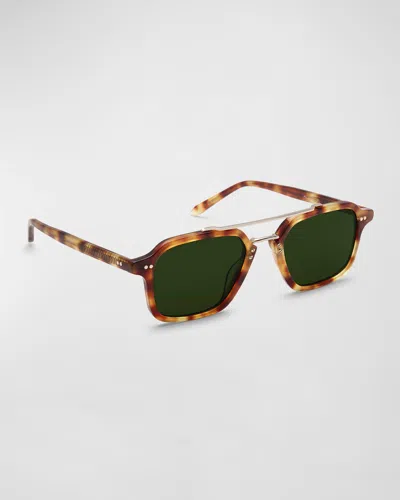 Krewe Colton Acetate Aviator Sunglasses In Hawsbill