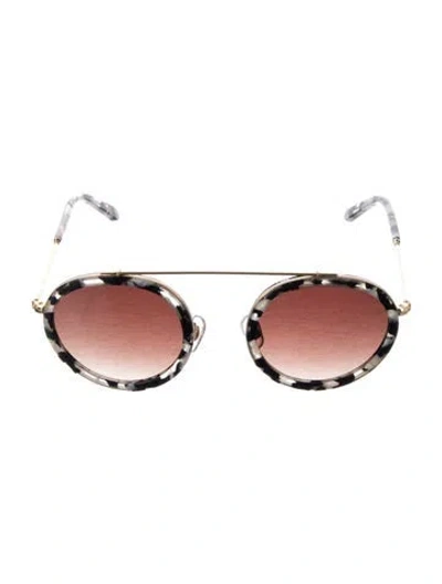 Pre-owned Krewe Conti Oversize Sunglasses In Gold