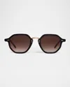 Krewe Dakota Acetate & Titanium Octagon Sunglasses
