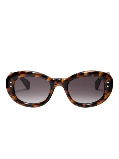 Krewe Du Optic Margaret Tortoiseshell Oversized Sunglasses