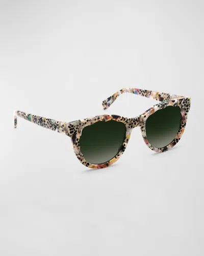 Krewe Ellie Acetate Round Sunglasses In Poppy