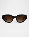Krewe Irene Acetate Cat-eye Sunglasses In Black