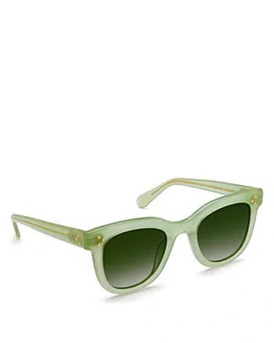 Krewe Jena Square Round Sunglasses, 50mm In Green/green Gradient