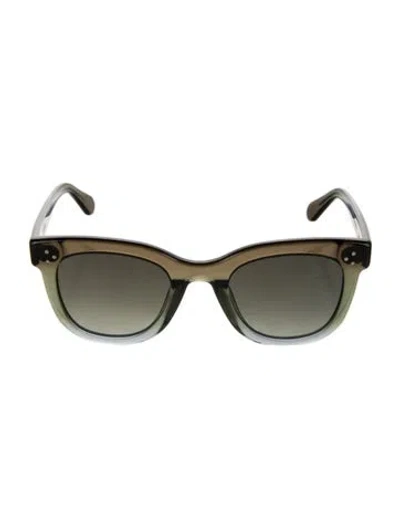 Pre-owned Krewe Jena Square Sunglasses In Green