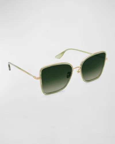 Krewe Jolene Green Mixed-media Butterfly Sunglasses