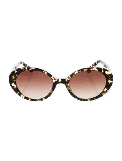 Pre-owned Krewe Laurel Round Sunglasses In Brown