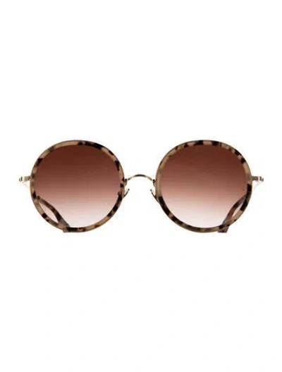 Pre-owned Krewe Luisa Oversize Sunglasses In Gold