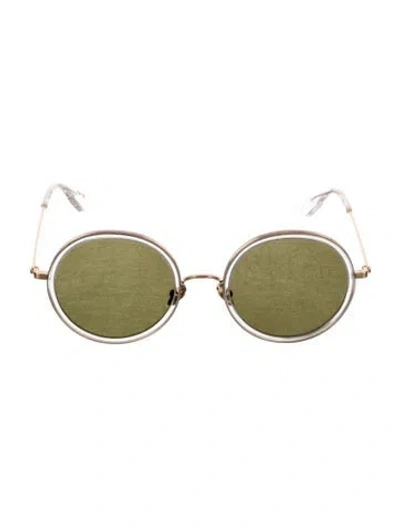Pre-owned Krewe Luisa Round Sunglasses In Transparent