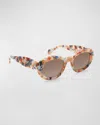Krewe Margaret Acetate Oval Sunglasses In Gelato Mirrored