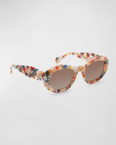 Krewe Margaret Acetate Oval Sunglasses In Gelato Mirrored