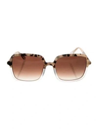 Pre-owned Krewe Margot Square Sunglasses In Neutral