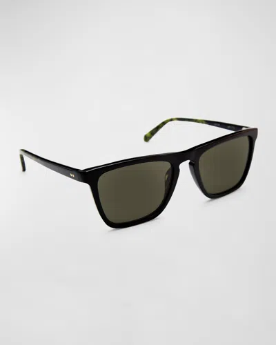 Krewe Men's Lafitte Acetate Square Sunglasses In Black