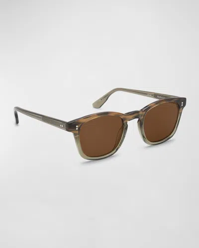Krewe Men's Parker Acetate Square Sunglasses In Multi