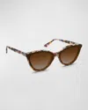 KREWE MONROE NYLON ACETATE CAT-EYE SUNGLASSES