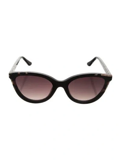 Pre-owned Krewe Monroe Nylon Cat-eye Sunglasses In Black