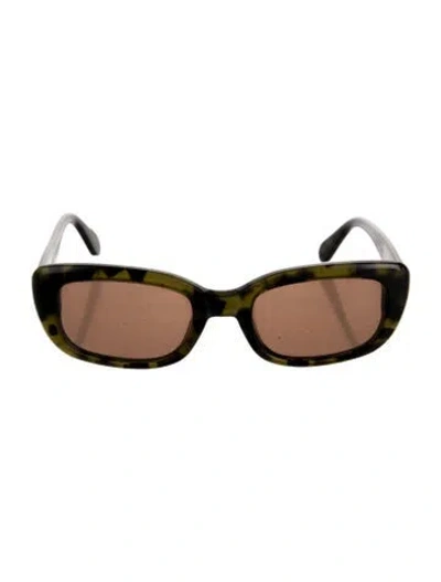 Pre-owned Krewe Narrow Tinted Sunglasses In Green