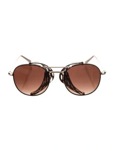 Pre-owned Krewe Orleans Blinker Round Sunglasses In Black