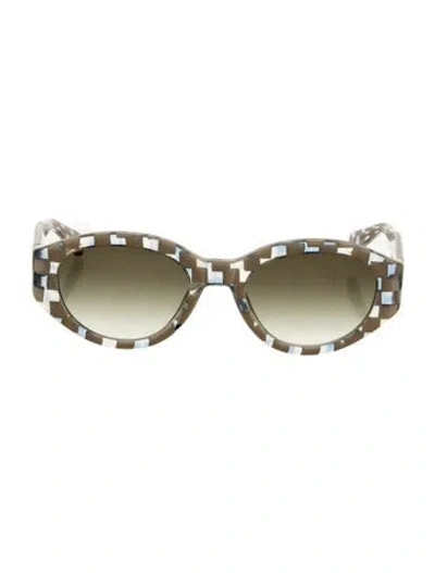 Pre-owned Krewe Oversize Gradient Sunglasses In Blue