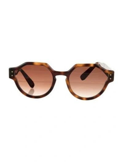 Pre-owned Krewe Oversize Gradient Sunglasses In Brown