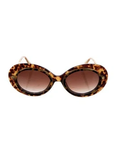 Pre-owned Krewe Oversize Gradient Sunglasses In Brown
