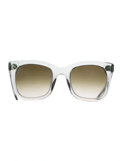 Pre-owned Krewe Oversize Gradient Sunglasses In Clear/green