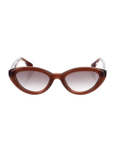 Pre-owned Krewe Ponce Cat-eye Sunglasses In Brown
