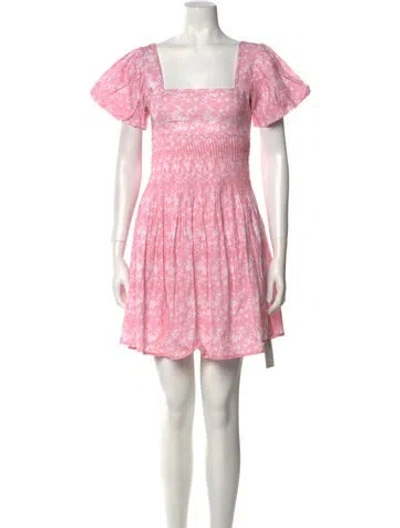 Pre-owned Krewe Printed Mini Dress In Pink