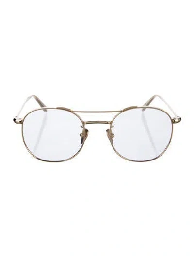 Pre-owned Krewe Round Eyeglasses In Gold