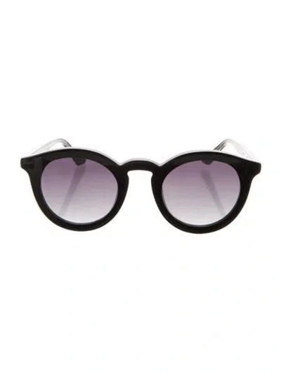 Pre-owned Krewe Round Gradient Sunglasses In Black