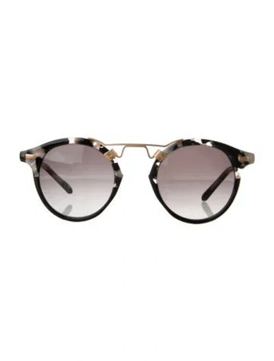 Pre-owned Krewe Round Gradient Sunglasses In Black