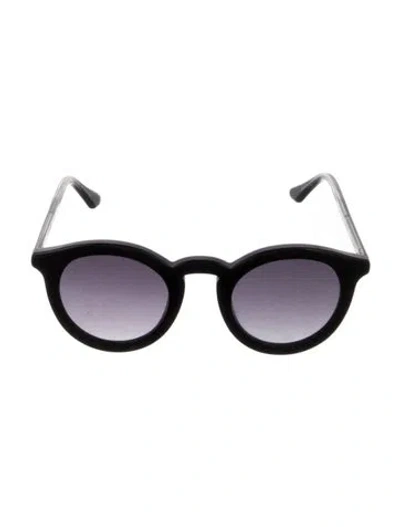 Pre-owned Krewe Round Gradient Sunglasses In Black