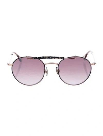 Pre-owned Krewe Round Gradient Sunglasses In Black
