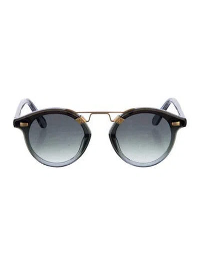Pre-owned Krewe Round Gradient Sunglasses In Black