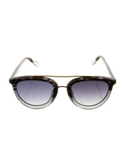 Pre-owned Krewe Round Gradient Sunglasses In Black/metallic