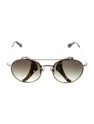 Pre-owned Krewe Round Gradient Sunglasses In Blue