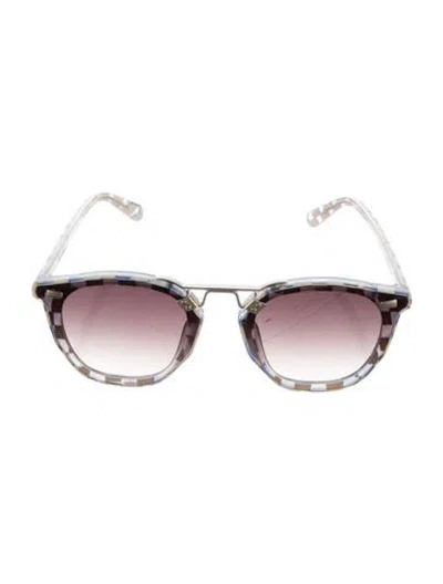 Pre-owned Krewe Round Gradient Sunglasses In Blue/neutrals