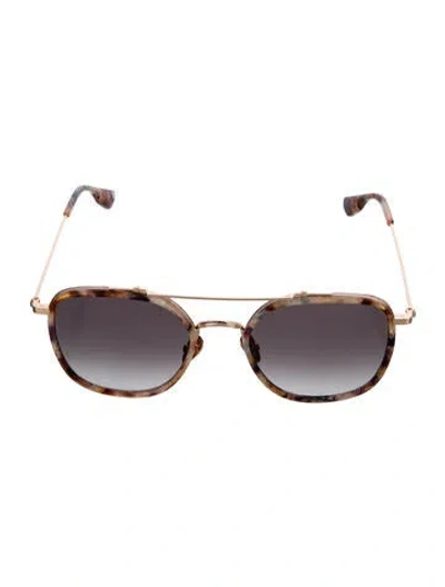Pre-owned Krewe Round Gradient Sunglasses In Brown