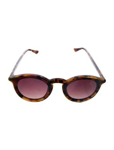 Pre-owned Krewe Round Gradient Sunglasses In Brown