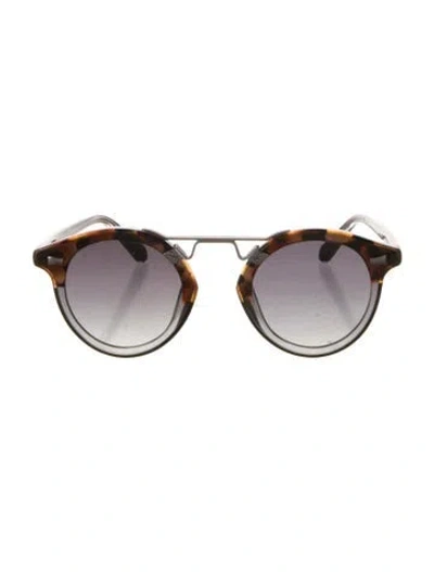 Pre-owned Krewe Round Gradient Sunglasses In Brown
