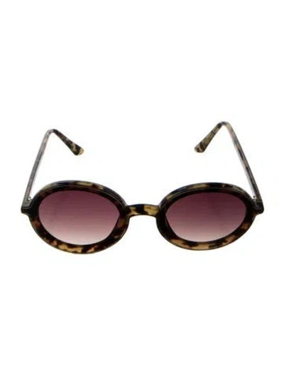 Pre-owned Krewe Round Gradient Sunglasses In Brown