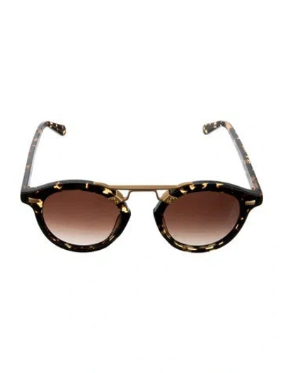 Pre-owned Krewe Round Gradient Sunglasses In Brown