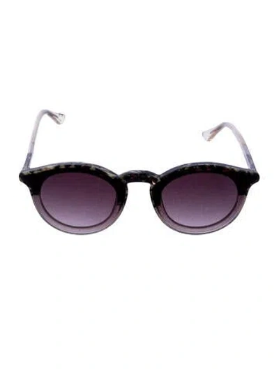 Pre-owned Krewe Round Gradient Sunglasses In Brown