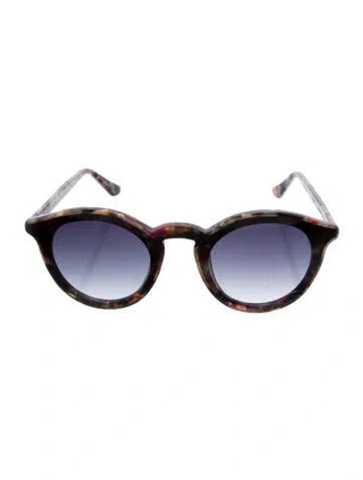Pre-owned Krewe Round Gradient Sunglasses In Brown