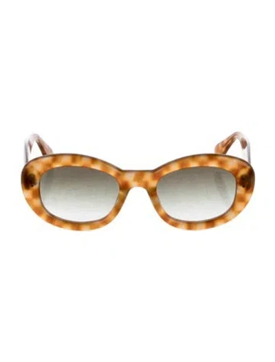 Pre-owned Krewe Round Gradient Sunglasses In Brown