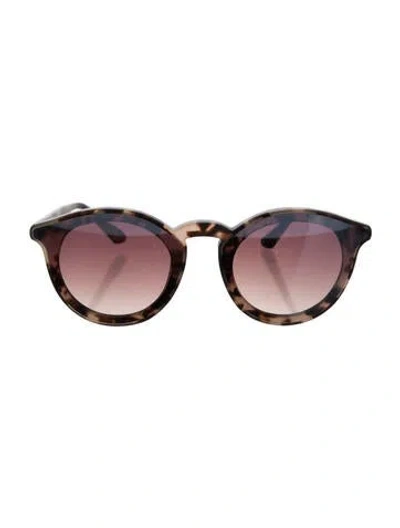 Pre-owned Krewe Round Gradient Sunglasses In Brown
